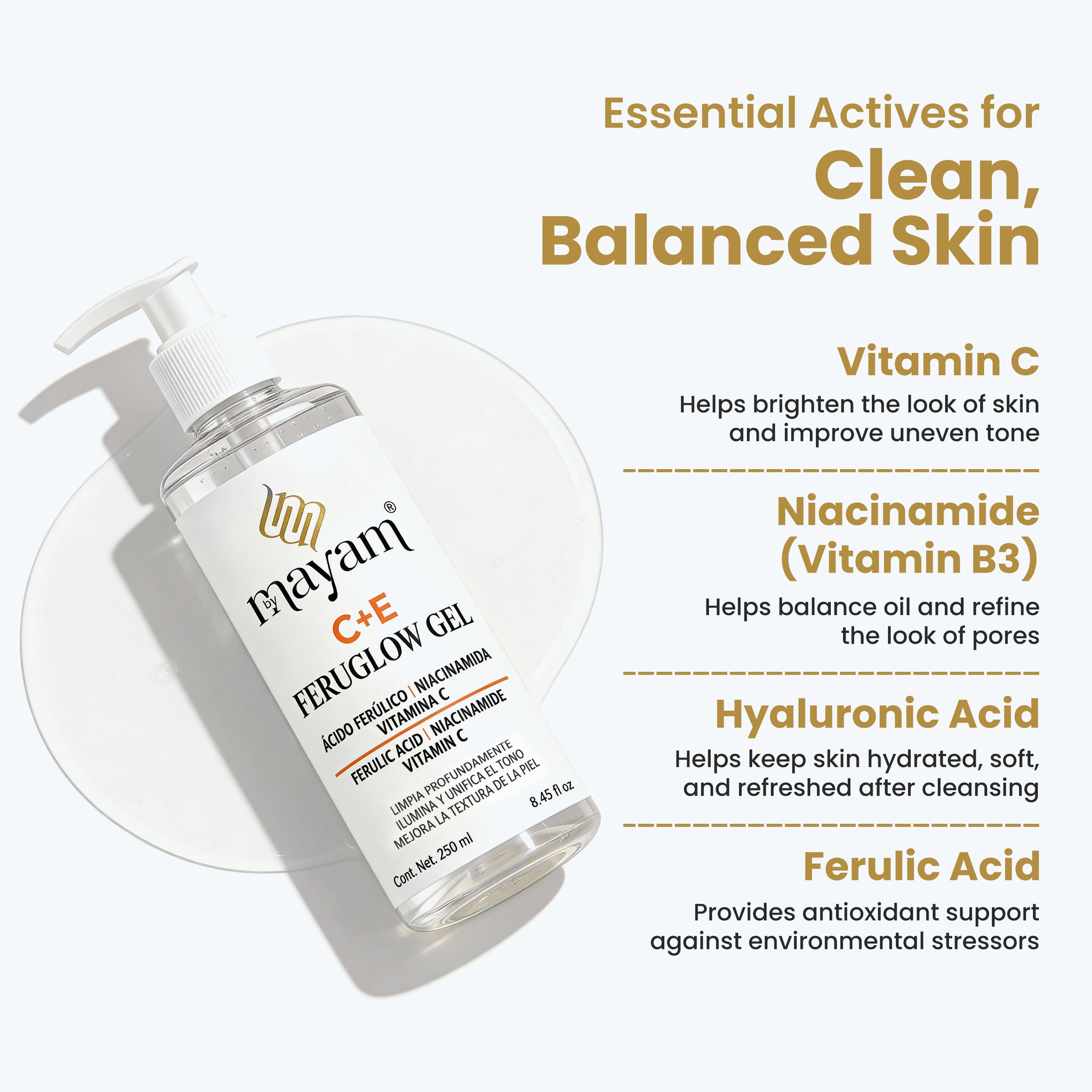 C+E FERUGLOW Gel Facial Cleanser